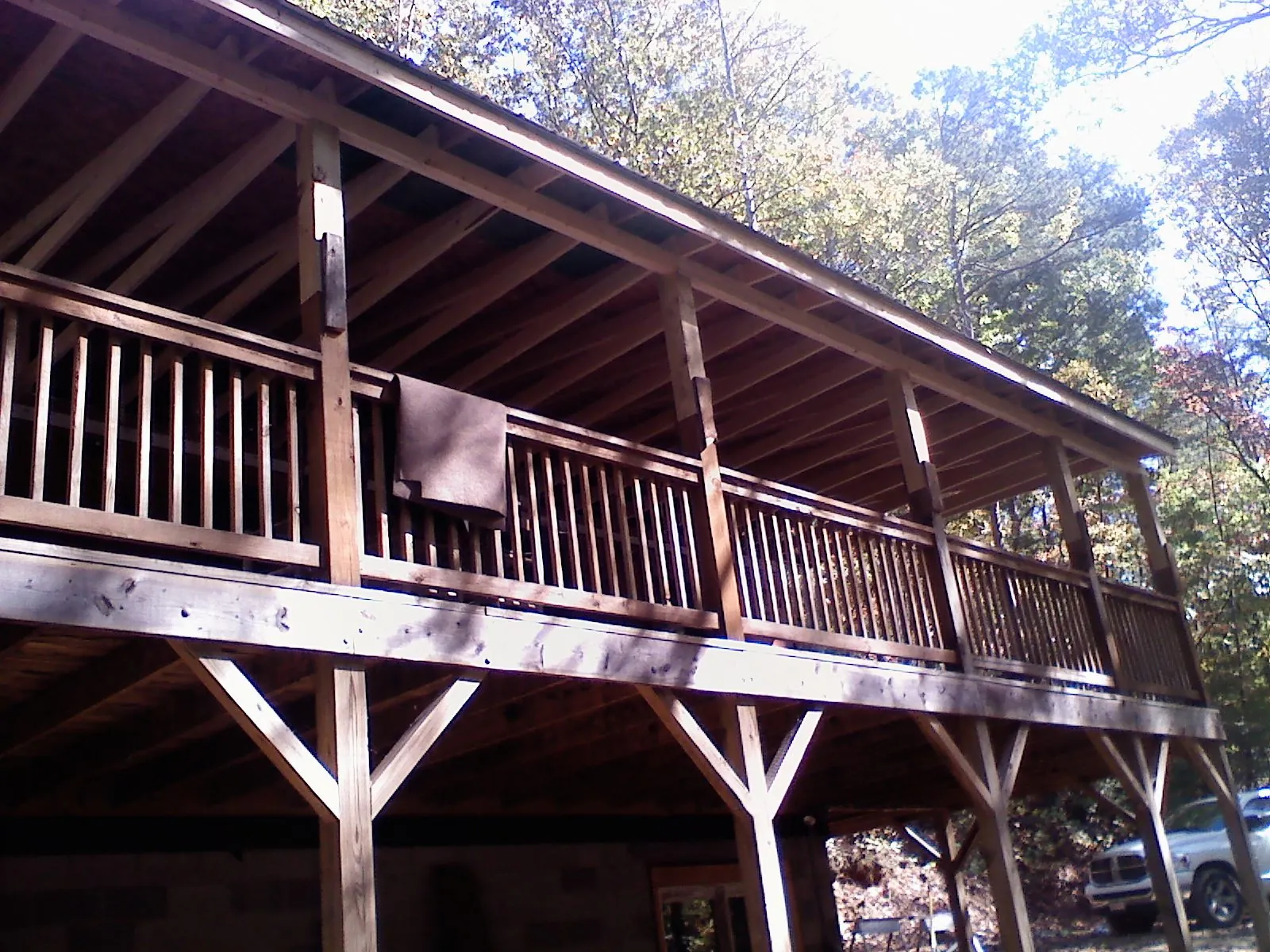 Timber framing under a new elevated porch and deck — Roof Leak Repair in Spruce Pine by Roofing Brothers